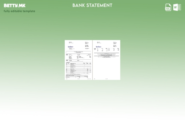 модерен стил USA Suntrust извод од банкарска сметка страници за збор scr шаблон